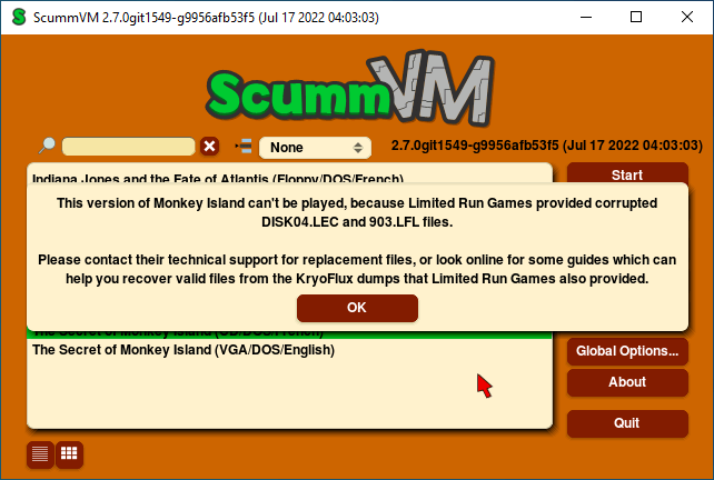 ScummVM rejecting the Limited Run Games version of MONKEY1-EGA when adding it to the launcher